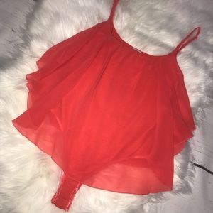 🆕 GUESS - Coral Chiffon Bodysuit NWOT